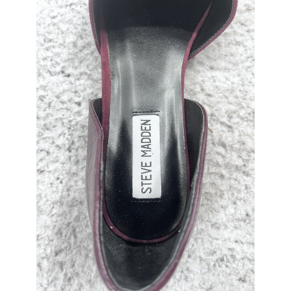 Women's Steve Madden Burgundy D'Orsay Leather Upper Flats Size 9.5 - Picture 9 of 10